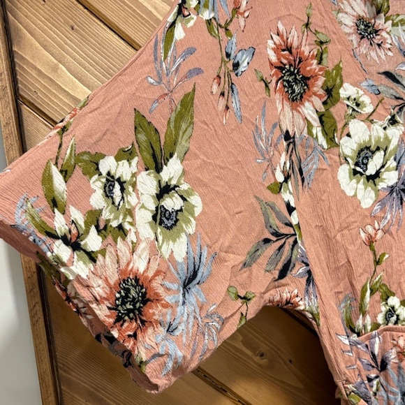 Floral Kimono Sleeve Romper Pink Floral Small - Picture 3 of 6